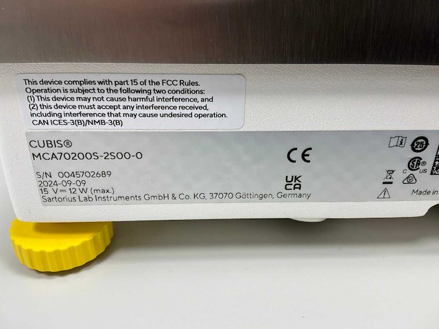 2024 sartorius cubis mca70200s hoge capaciteit labbalans - afbeelding 4 van  4