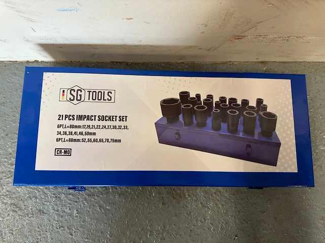 2024 sg tools cr-mo 21 st krachtdoppenset - afbeelding 1 van  3