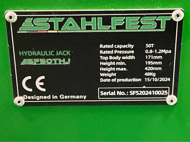 2024 stahlfest sf50thj pneumatisch / hydraulische zware garagekrik - afbeelding 5 van  6