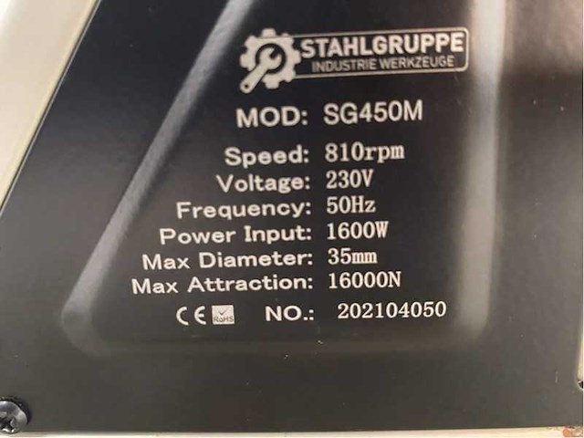 2024 stahlgruppe sg450m magneetboormachine - afbeelding 6 van  16