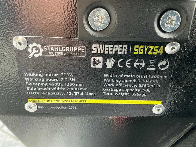 2024 stahlgruppe sweeper sgyzs4 zelfrijdende veegmachine - afbeelding 8 van  8