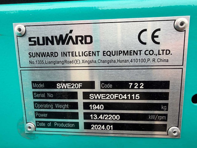 2024 sunward swe20f minigraafmachine - afbeelding 50 van  56