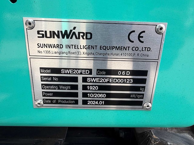 2024 sunward swe20fed minigraafmachine - afbeelding 64 van  68