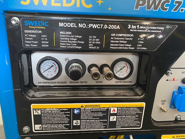 2024 swedic 3 in 1 generator-lasmachine-compressor stroomgenerator - afbeelding 10 van  14