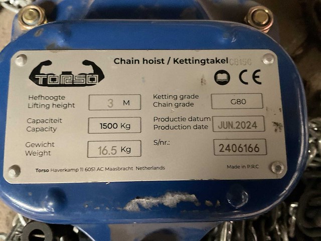 2024 torso cb15c kettingtakel - afbeelding 2 van  2