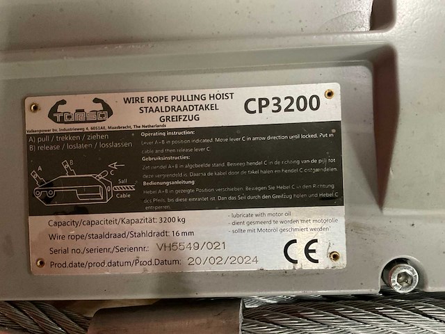 2024 torso cp3200 staaldraadtakel - afbeelding 4 van  4