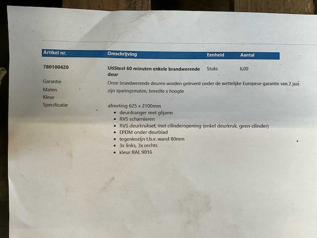 2024 unisteel stalen brandwerende deuren (6x) - afbeelding 11 van  18