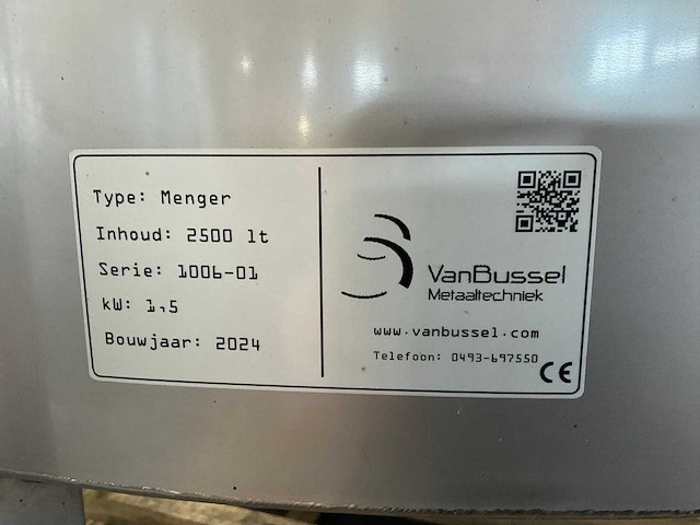 2024 van bussel menger verticale mengtank - afbeelding 4 van  12