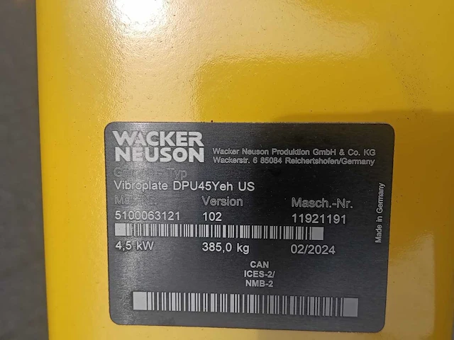2024 wacker neuson - vibroplate dpu45yeh - nieuw - afbeelding 4 van  12