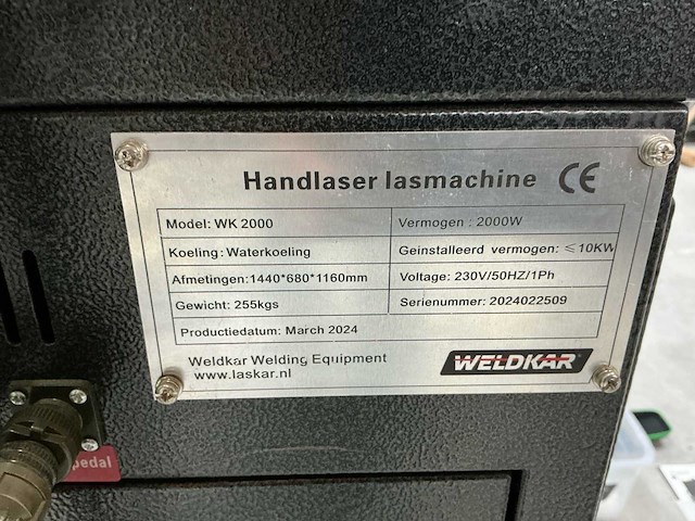 2024 weldkar wk2000 handlaser lasmachine - afbeelding 8 van  21