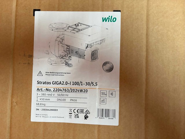 2024 wilo stratos giga2.0- 100/1-30/5,5 hoogrendement inline-circulatiepomp - afbeelding 6 van  15