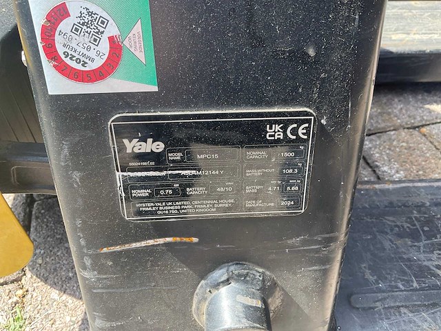 2024 yale mpc 15 elektrische palletwagen (2x) - afbeelding 3 van  7