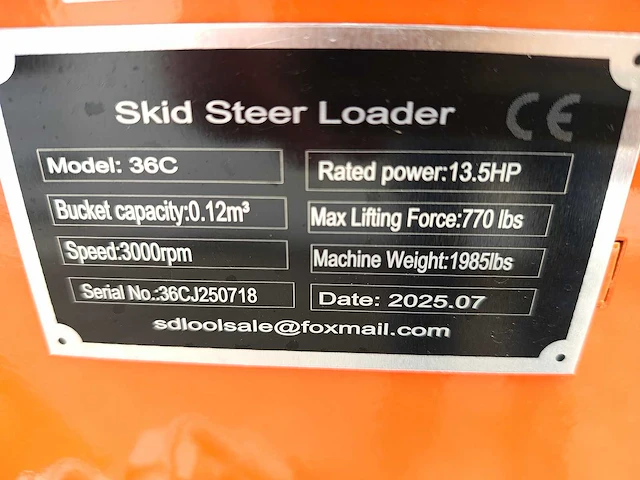 2025 - 36c - skidsteer loader - afbeelding 2 van  23