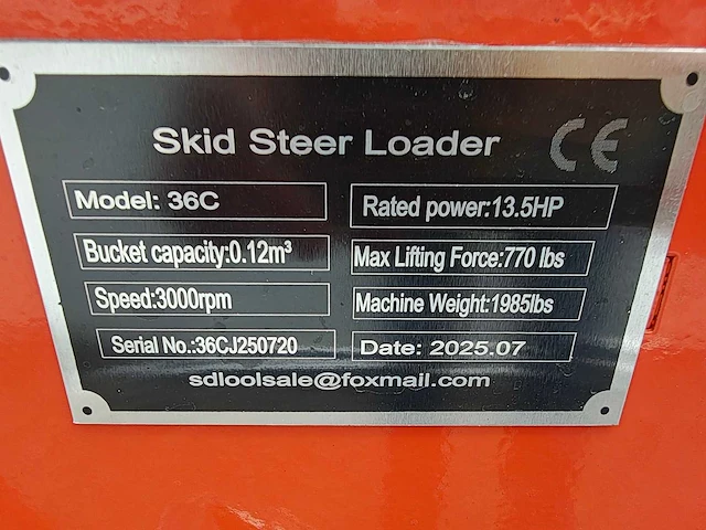 2025 - 36c - skidsteer loader - afbeelding 20 van  20