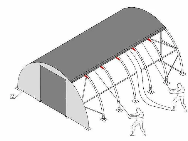 2025 - easy-going - 20x9,15x4,50 meter - garage tent / opslag shelter 306515r - afbeelding 9 van  12