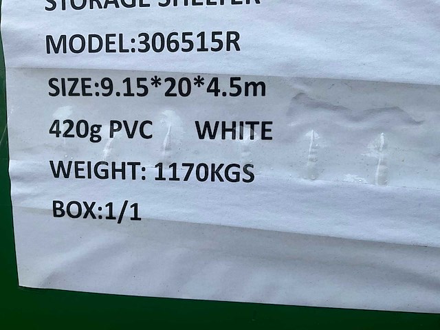 2025 - easy-going - 20x9,15x4,50 meter - garage tent / opslag shelter 306515r - afbeelding 2 van  12