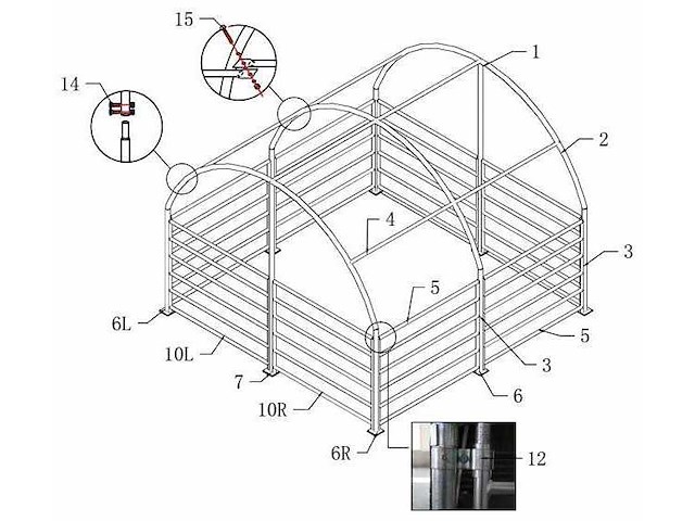 2025 - easy-going - (4x4x3,15 meter) - dierenverblijf / shelter 4 meter - afbeelding 10 van  13