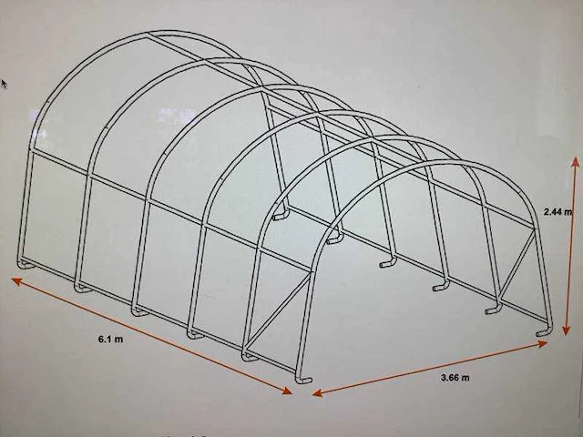 2025 - easy-going - (6,10x3,66x2,44 meter) - garage / tent / opslag shelter 122008r - afbeelding 4 van  7