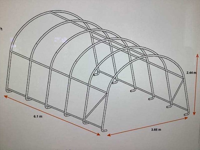 2025 - easy-going - (6,10x3,66x2,44 meter) - garage / tent / opslag shelter 122008r - afbeelding 4 van  6