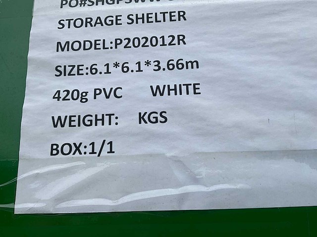 2025 - easy-going - (6,10x6,10x3,65 meter) - garage / tent / opslag shelter p202012r - afbeelding 10 van  10