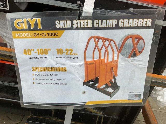 2025 - giyi - cl100 - skid steer clamp grabber - afbeelding 2 van  6