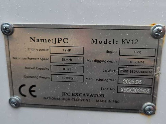 2025 - jpc - kv12 - wit - minigraafmachine - afbeelding 3 van  12