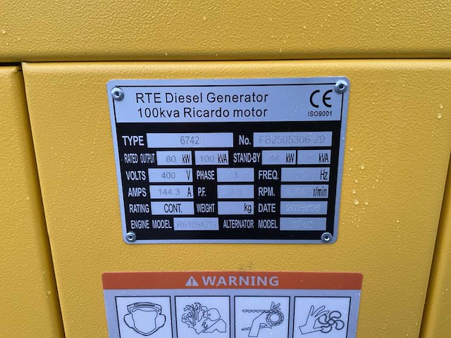 2025 - rte - 100 kva - stroomgenerator - afbeelding 11 van  18