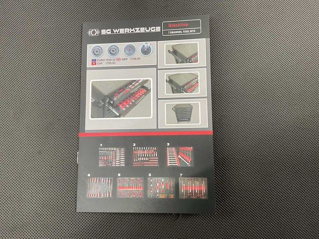 2025 - sg werkzeuge 7 laden 266 pc’s blacklist gereedschapswagen gevuld - afbeelding 18 van  22