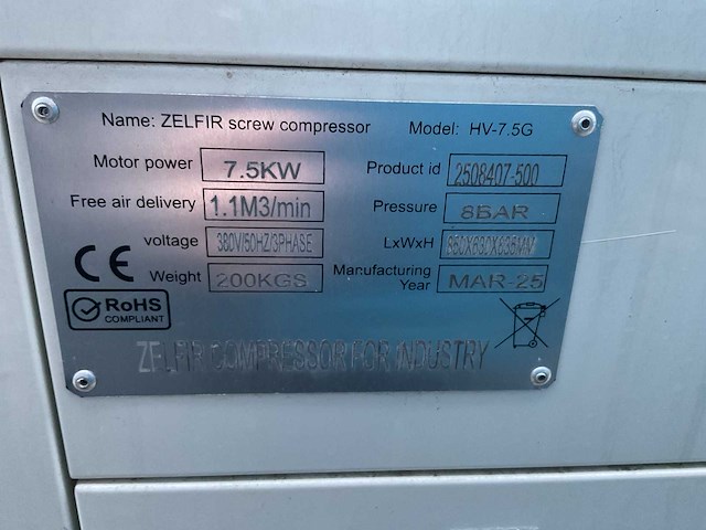 2025 - zelfir - silenced screw - luchtcompressor - afbeelding 17 van  17