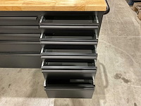 2025 72” 15 laden htc7215pc-1 zwart/hout gereedschapswagen - afbeelding 12 van  16