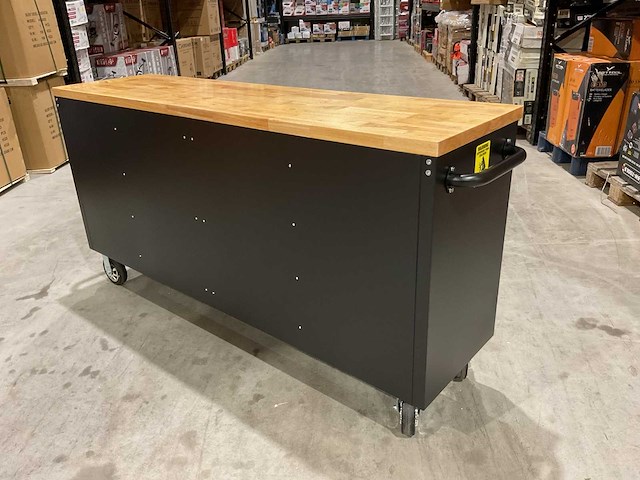 2025 72” 15 laden htc7215pc-1 zwart/hout gereedschapswagen - afbeelding 3 van  16