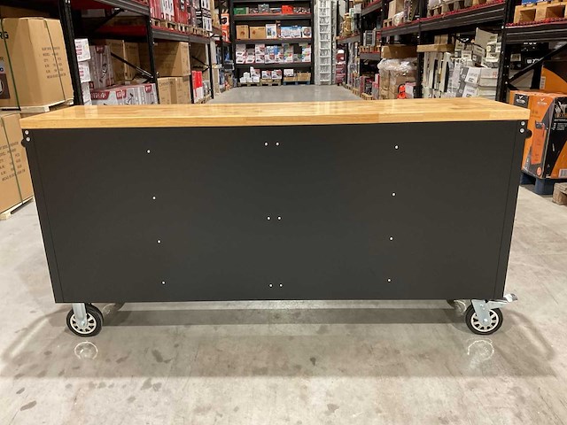 2025 72” 15 laden htc7215pc-1 zwart/hout gereedschapswagen - afbeelding 4 van  16