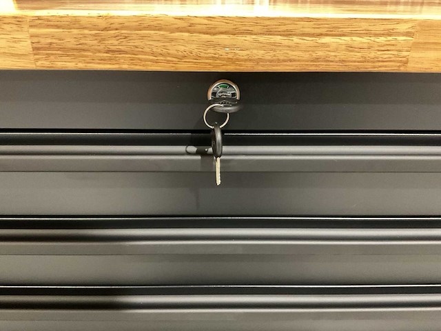 2025 72” 15 laden htc7215pc-1 zwart/hout gereedschapswagen - afbeelding 9 van  16