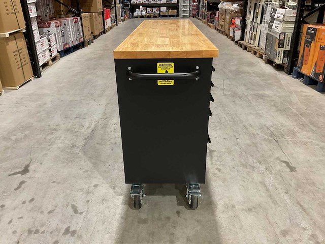 2025 72” 15 laden htc7215pc-1 zwart/hout gereedschapswagen - afbeelding 9 van  16