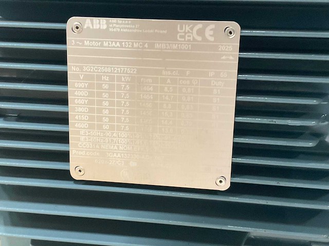 2025 abb m3aa 132 mc4 elektromotor - afbeelding 6 van  6