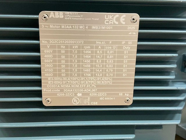2025 abb m3aa 132 mc4 elektromotor - afbeelding 6 van  6