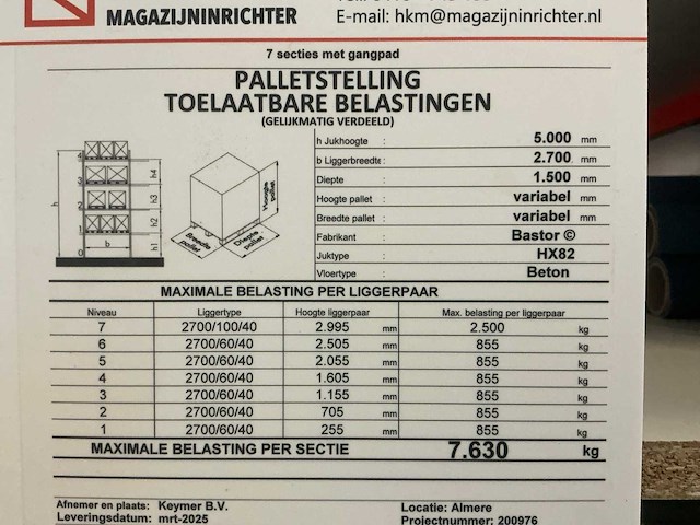2025 bastor hx82 palletstelling - afbeelding 6 van  14