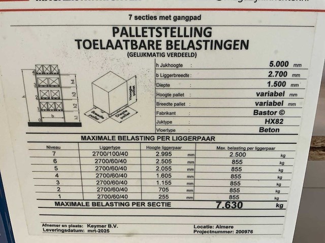 2025 bastor hx82 palletstelling - afbeelding 6 van  14