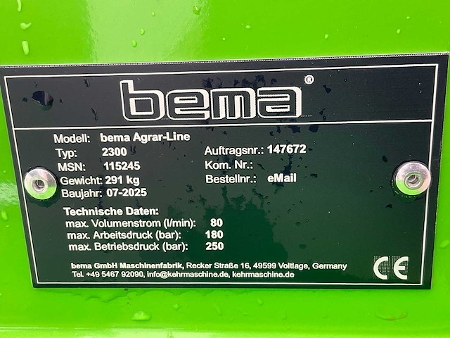 2025 bema 20 agrar-line 2300 straatveegmachine - afbeelding 2 van  10