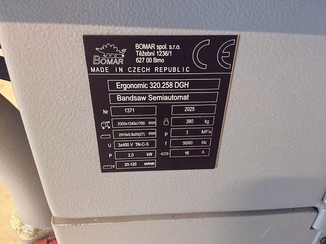 2025 bomar ergonomic 320.258 dgh semi automatische bandzaagmachine - afbeelding 9 van  11