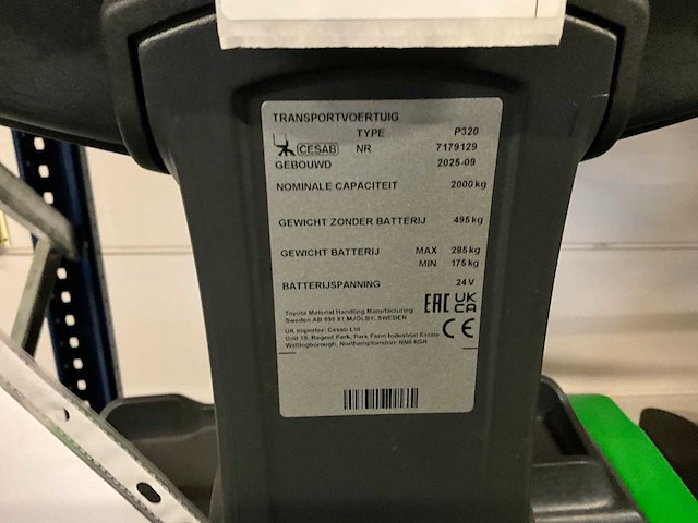 2025 cesab p320 elektrische meerij palletwagen “ongebruikt” - afbeelding 13 van  20