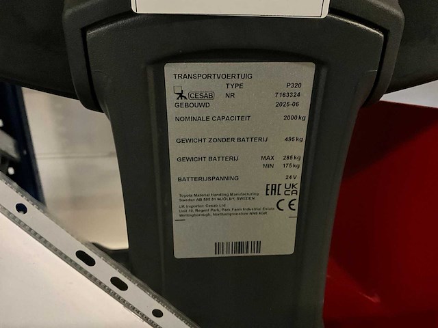 2025 cesab p320 elektrische meerij palletwagen “ongebruikt” - afbeelding 13 van  20