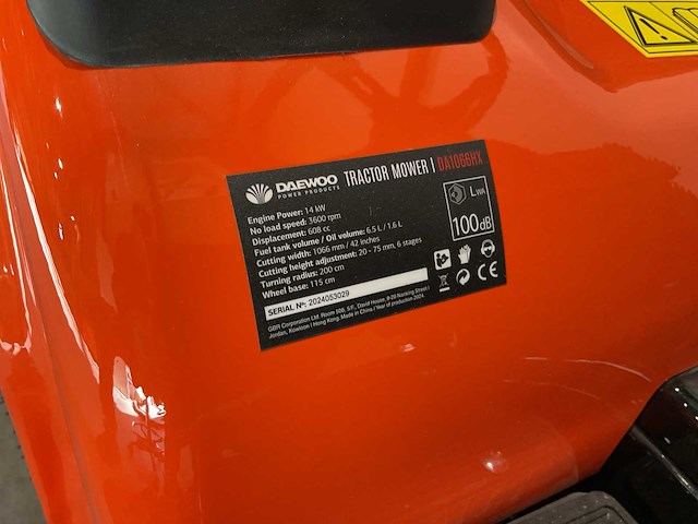 2025 daewoo da1066hx grasmaaier - afbeelding 2 van  3
