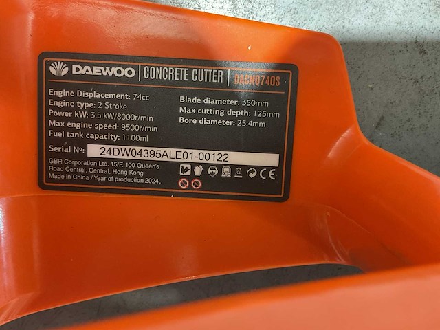 2025 daewoo dacnq740s betonzaag - afbeelding 10 van  19