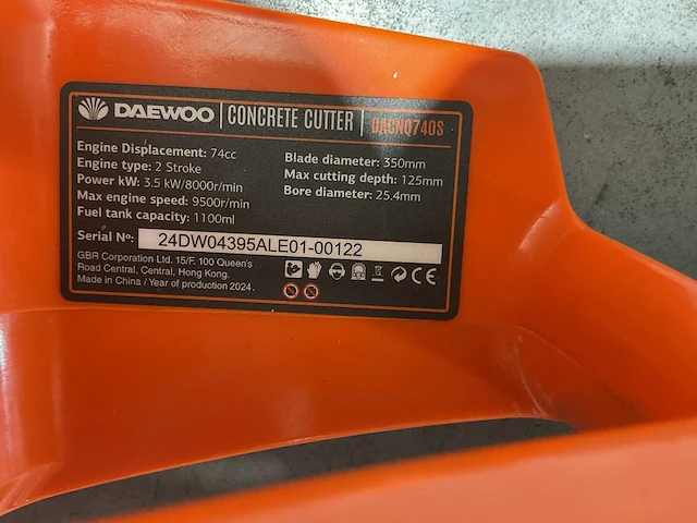 2025 daewoo dacnq740s betonzaag - afbeelding 10 van  19