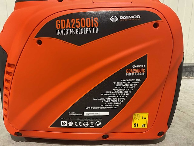 2025 daewoo gda2500is stroomgenerator - afbeelding 3 van  16