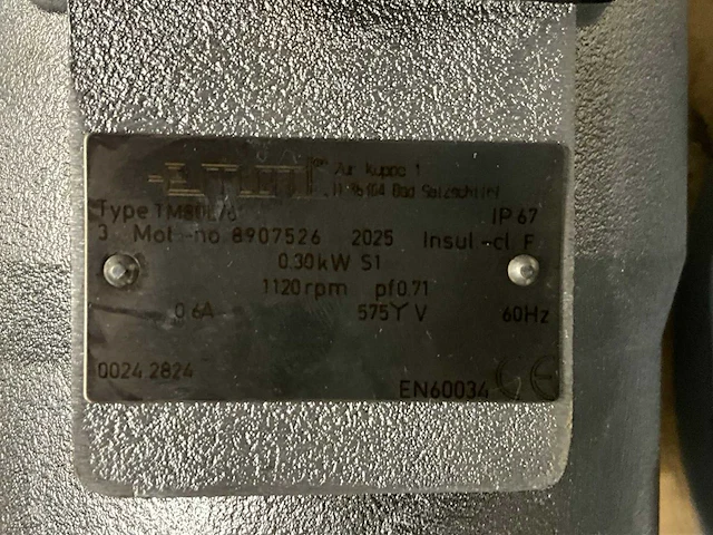 2025 emod tm80l/6 0,3kw elektromotor - afbeelding 4 van  4
