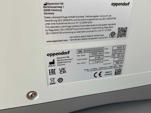 2025 eppendorf 5425 r centrifuge - afbeelding 13 van  13