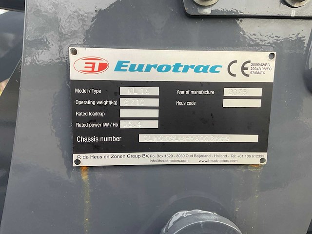 2025 eurotrac wl18 shovel - afbeelding 4 van  29