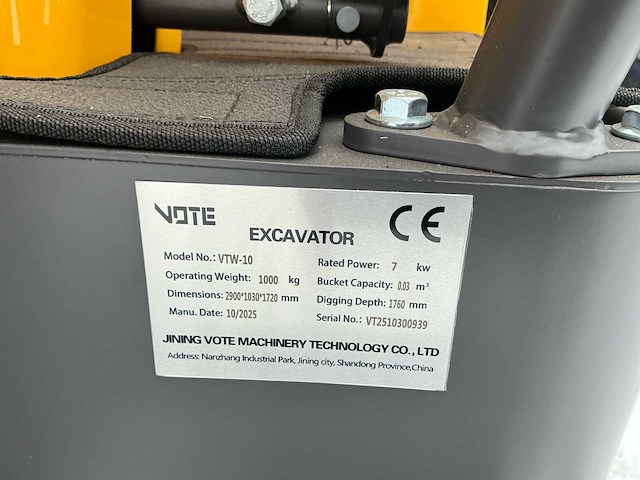 2025 excavator vtw-10 minigraafmachine - afbeelding 2 van  27